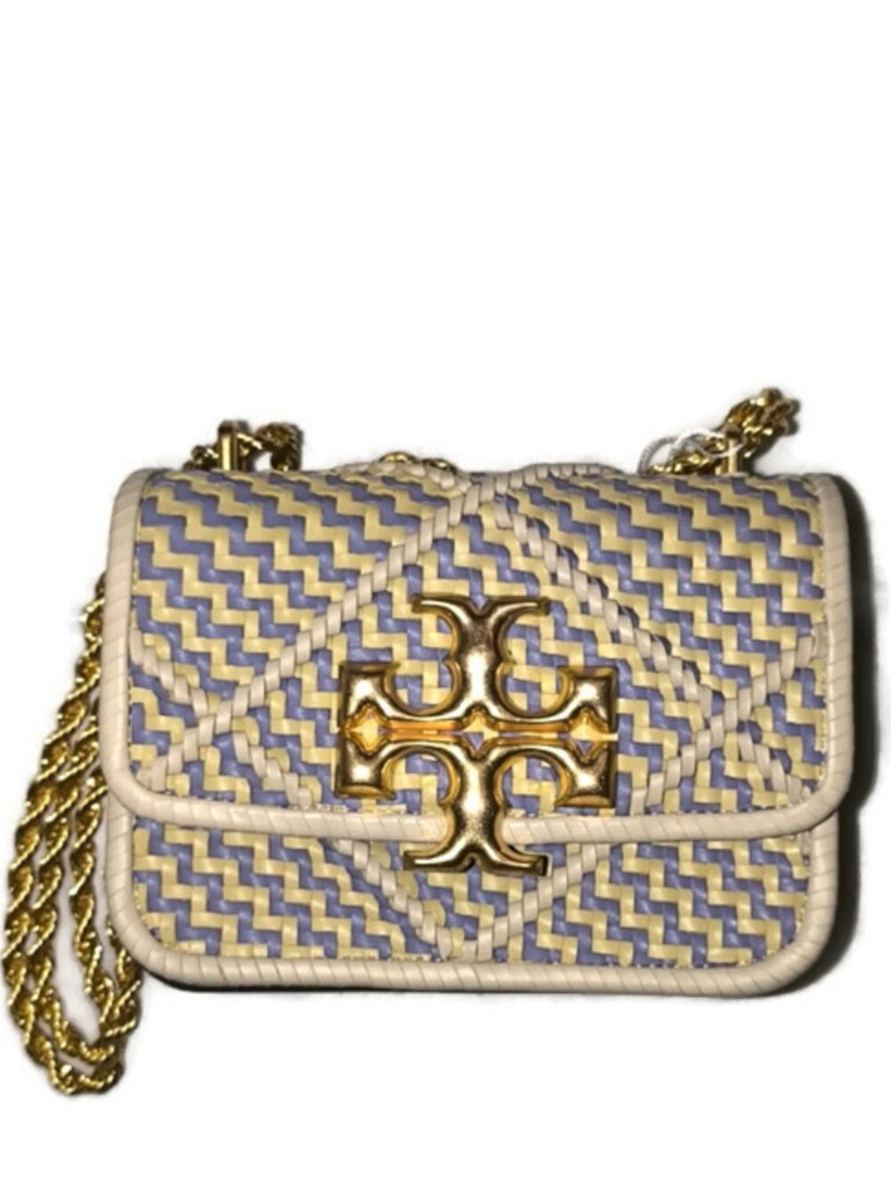 TORY BURCH Small Eleanor Diamond Woven Braided Leather Shoulder Bag